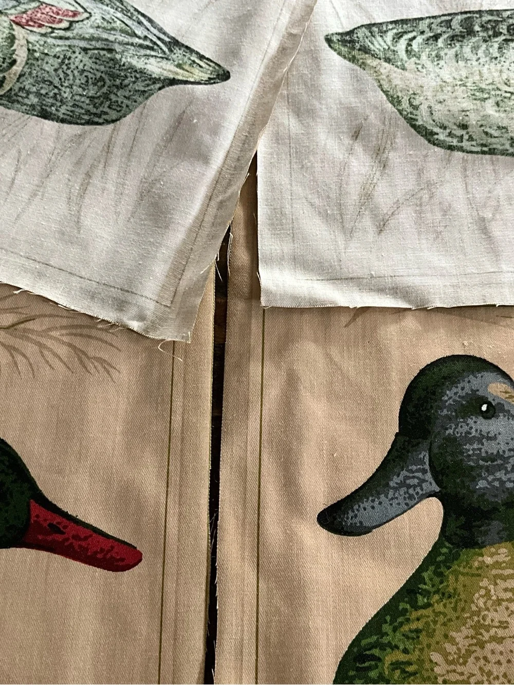 Vintage Lot of 4 Duck Bird Panels 11”x13” Crafting Squares Goose Pintail